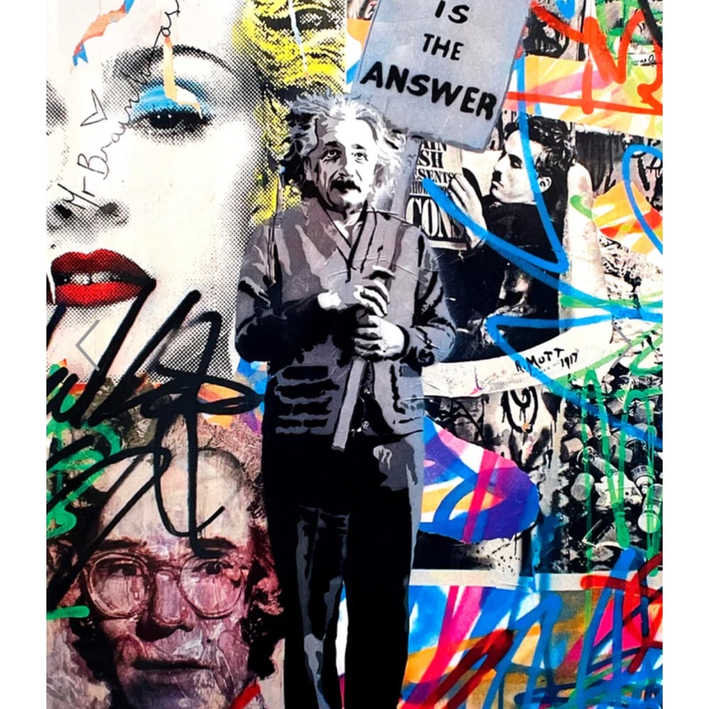 Mr Brainwash  offset lithograph signed “love is the answer “ 2008 icon show.